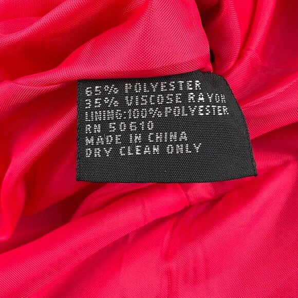 Kasper ASL Dress Women 8 Pink Woven Asymmetical Gold Button Classic 80s VTG - Picture 6 of 12